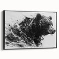 Framed canvas wall art showcasing a black bear design, featuring intricate detailing against a minimalist background, perfect for nature-themed decor.
