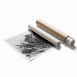 Black bear wall art print showcasing a detailed, realistic design of a black bear against a serene forest background. Ideal for nature enthusiasts and home decor.