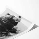 Black bear wall art print showcasing a striking design with intricate details, featuring rich colors and textures, ideal for home decor enthusiasts.