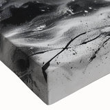 Close-up of a stretched canvas wall art piece depicting a detailed black bear design, showcasing intricate fur textures and a natural color palette, perfect for wildlife enthusiasts.