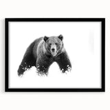 Black bear wall art collection framed in sleek black, showcasing a striking design with a matte finish, perfect for nature-themed decor. Ideal for wildlife enthusiasts.