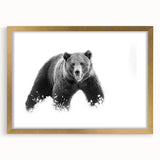 Framed black bear wall art collection featuring a gold mat and elegant design, perfect for nature enthusiasts and wildlife decor in modern interiors.