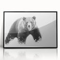 Framed wall art featuring a striking black bear design in a modern acrylic finish, showcasing intricate details and bold colors, perfect for nature enthusiasts.