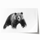 Black bear wall art design featuring intricate details and vibrant colors, displayed as a rolled print, ideal for nature enthusiasts seeking home decor.