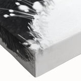 Close-up of a stretched canvas wall art piece showcasing a detailed black bear design, featuring rich colors and intricate textures, perfect for nature-themed decor.