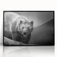 Framed wall art showcasing a striking black bear design in a contemporary style, featuring an acrylic front for a sleek finish, perfect for nature lovers' decor.