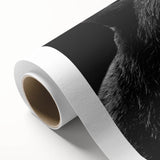 Black bear wall art design on rolled canvas, showcasing a detailed and artistic representation of a majestic black bear against a natural backdrop, perfect for wildlife enthusiasts and home decor.