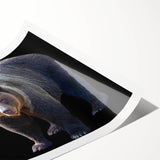 Black bear wall art print showcasing a detailed illustration of a majestic black bear against a vibrant natural backdrop, perfect for wildlife enthusiasts and home decor.