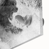 Close-up of a sleek black bear acrylic wall art piece showcasing intricate design details, perfect for wildlife enthusiasts and modern home decor. This artwork combines vibrant colors and textures to enhance any living space.