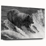 Black bear wall art piece featuring a sleek acrylic glass design, showcasing a side view of the bear against a minimalist backdrop, perfect for nature-themed decor.