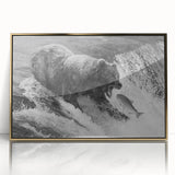 Framed wall art showcasing a striking black bear design with a gold-acrylic frame, perfect for adding a rustic yet elegant touch to home decor.