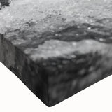 Close-up of a black bear design stretched canvas wall art piece, showcasing intricate details and textures against a neutral background, perfect for rustic home decor.