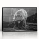 Framed wall art featuring a stunning black bear design, showcasing intricate details and bold colors, ideal for nature enthusiasts and home decor lovers.