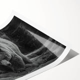 Black bear wall art design featuring intricate details and vibrant colors, printed on high-quality material, ideal for home decor and wildlife enthusiasts.