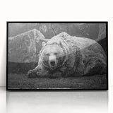Framed black bear wall art collection featuring a striking acrylic design with intricate details and a modern black frame, perfect for nature enthusiasts and home decor.