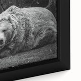 Close-up of a framed black bear wall art piece showcasing intricate details and textures, perfect for nature-themed home decor. Ideal for wildlife enthusiasts and art collectors.