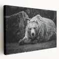 Black bear wall art canvas featuring a striking design in deep hues, showcasing intricate details and textures, ideal for nature-themed home decor.