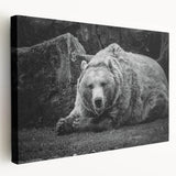 Black bear wall art canvas featuring a striking design in deep hues, showcasing intricate details and textures, ideal for nature-themed home decor.