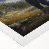 Black bear artwork on rolled canvas, showcasing a detailed and vibrant design perfect for nature enthusiasts, displayed in a protective cardboard tube.