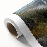 Rolled canvas wall art showcasing a striking black bear design with intricate details and vibrant colors, perfect for wildlife enthusiasts and home decor.