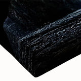 Close-up of a black bear design stretched canvas wall art piece, showcasing intricate details and vibrant colors, perfect for nature-themed decor.