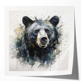 Black bear wall art collection featuring a striking glossy print of a majestic black bear in a natural setting, perfect for wildlife enthusiasts and home decor.