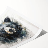 Black bear wall art print showcasing a realistic design, featuring intricate details and textures, perfect for enhancing home decor and nature-themed spaces.