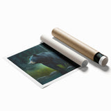 Stylish rolled print of a black bear design, showcasing intricate details and vibrant colors, ideal for wildlife-themed decor. Perfect for nature enthusiasts.