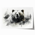 Black bear wall art print showcasing a majestic black bear in a natural forest setting, rolled and ready for display. Perfect for wildlife enthusiasts and home decor.