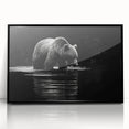 Framed wall art featuring a striking black bear design in a modern acrylic finish, showcasing detailed textures and vibrant colors, perfect for nature-themed decor.