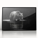 Framed wall art featuring a striking black bear design in a modern acrylic finish, showcasing detailed textures and vibrant colors, perfect for nature-themed decor.
