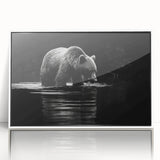 Framed acrylic wall art featuring a black bear design, showcasing intricate details and vibrant colors, ideal for wildlife enthusiasts and home decor.