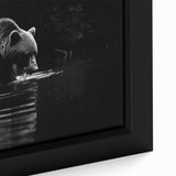 Close-up of a framed black bear wall art piece showcasing detailed textures and vibrant colors, perfect for nature-themed decor and wildlife enthusiasts.