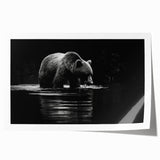 Black bear wall art design featuring intricate details and rich textures, showcasing a majestic bear in a natural setting, perfect for wildlife enthusiasts.