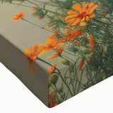 Close-up of a stretched canvas wall art featuring a striking black bear design, showcasing intricate details and vibrant colors, perfect for nature-themed decor.