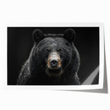 Black bear wall art print showcasing a striking design with intricate details, perfect for nature lovers and modern home decor. Ideal for framing or display.