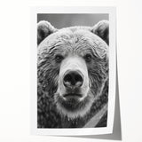 Black bear-themed wall art print showcasing detailed illustration of a bear in a natural forest setting, perfect for nature lovers and home decor enthusiasts.