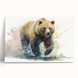 Brown bear wall art collection on stretched canvas, showcasing a playful bear design. Ideal for wildlife-themed decor or children's rooms, enhancing nature-inspired aesthetics.
