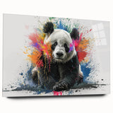 Elegant acrylic wall art collection featuring a side view of a panda bear design. The artwork showcases vibrant colors and intricate details, perfect for adding a whimsical touch to any space. Ideal for children's rooms or playful decor themes.