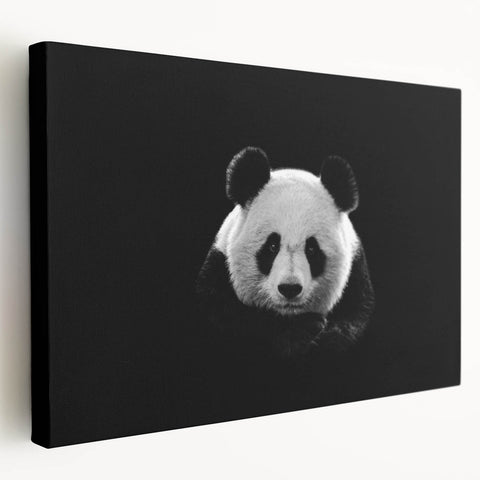 Stretched canvas wall art featuring a whimsical panda bear design in vibrant colors, showcasing playful details and a modern aesthetic ideal for children's rooms.