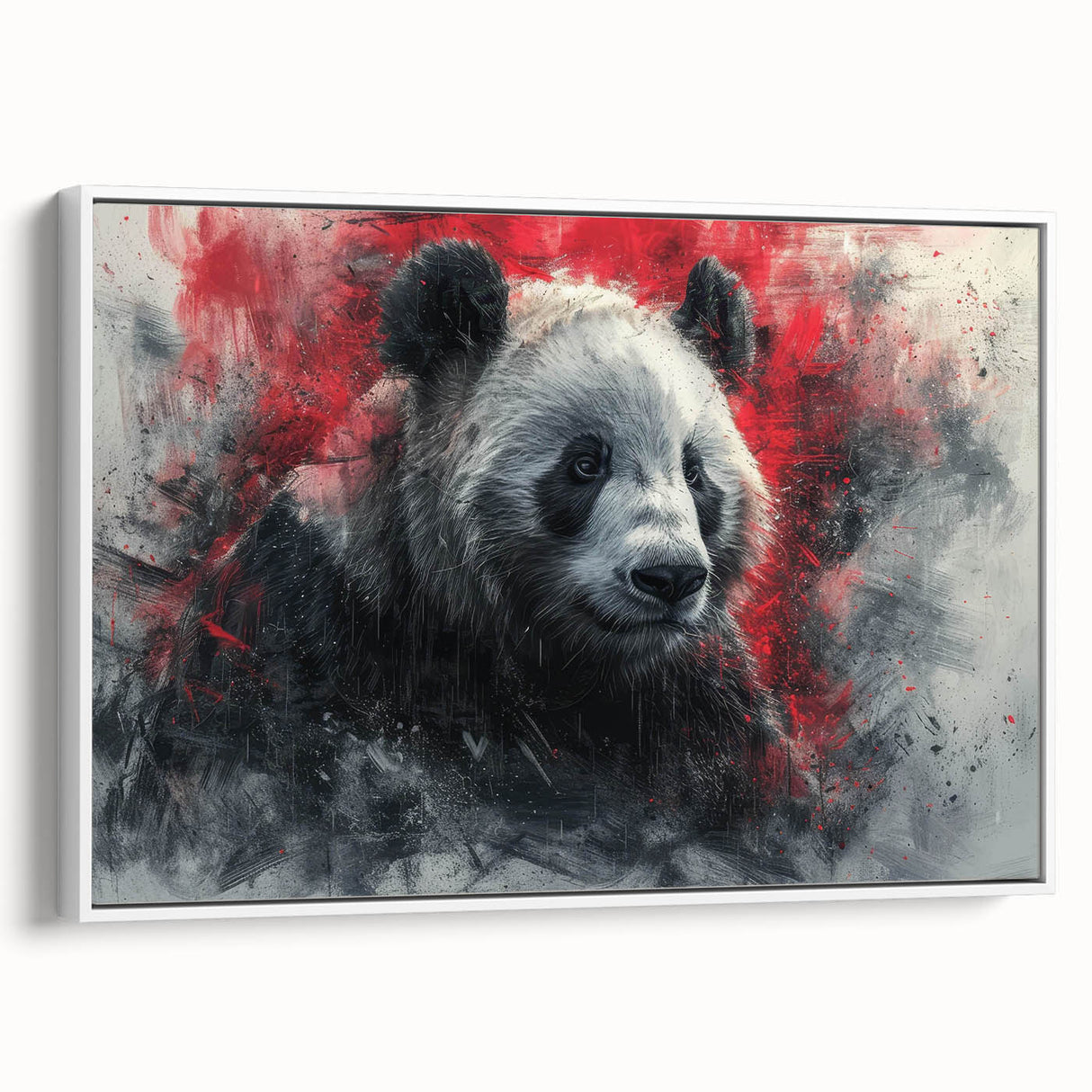 Framed canvas wall art featuring a bear and panda design, showcasing vibrant colors and playful illustrations, ideal for children's room decor.