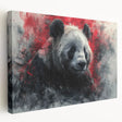 Stretched canvas featuring a charming panda bear design in vibrant colors, ideal for nursery or children's room decor, showcasing playful and whimsical art style.