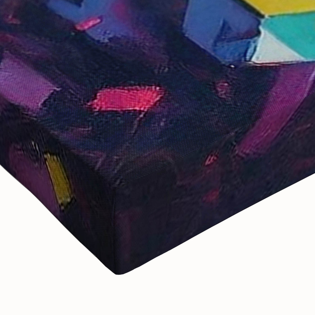 Close-up of a vibrant panda bear wall art canvas featuring intricate design details, ideal for children's room decor or animal lovers, showcasing playful colors and textures.