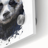 Close-up of a vibrant bear and panda-themed wall art collection, showcasing intricate acrylic glass details, perfect for enhancing modern home decor with playful animal designs.