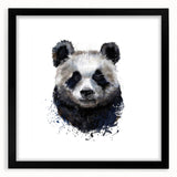Framed wall art featuring a playful panda bear design, set in a sleek black frame with a white mat, perfect for children's rooms or animal-themed decor.