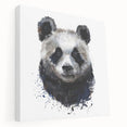 Stretched canvas wall art showcasing a bear panda design in vibrant colors, highlighting intricate details and textures, perfect for modern home decor.