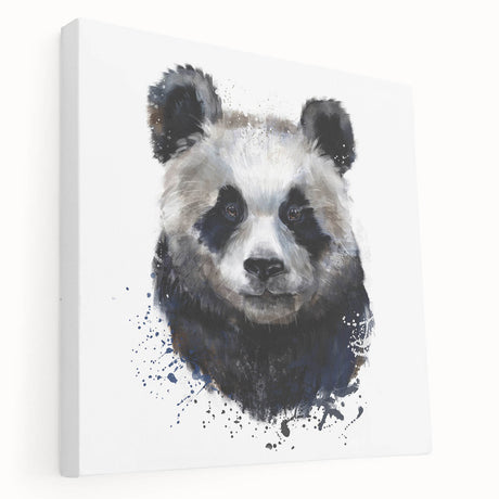 Stretched canvas wall art showcasing a bear panda design in vibrant colors, highlighting intricate details and textures, perfect for modern home decor.