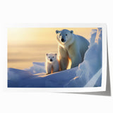 Polar bear wall art print showcasing a stunning design featuring a majestic polar bear in a snowy landscape. Printed on high-quality canvas, it adds a serene touch to any room decor. Ideal for wildlife enthusiasts and nature lovers.