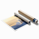 Polar bear wall art print showcasing a stunning design with vibrant colors and intricate details, rolled and ready for framing, perfect for nature enthusiasts.