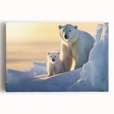 Stretched canvas wall art featuring a striking polar bear design, showcasing vibrant colors and detailed textures, perfect for wildlife enthusiasts and modern decor.